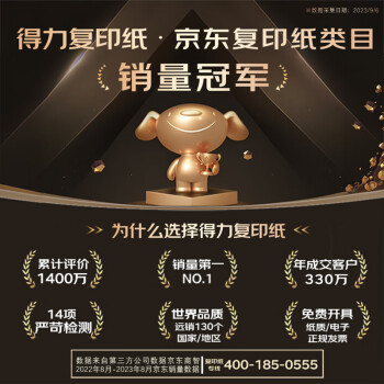 得力/deli A4 復(fù)印紙 70g克500張*5包一箱